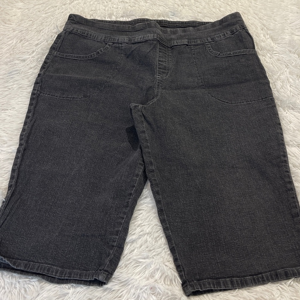 Terra & Sky DARK GRAY Women's BERMUDA SHORTS XL 16W-18W DENIM